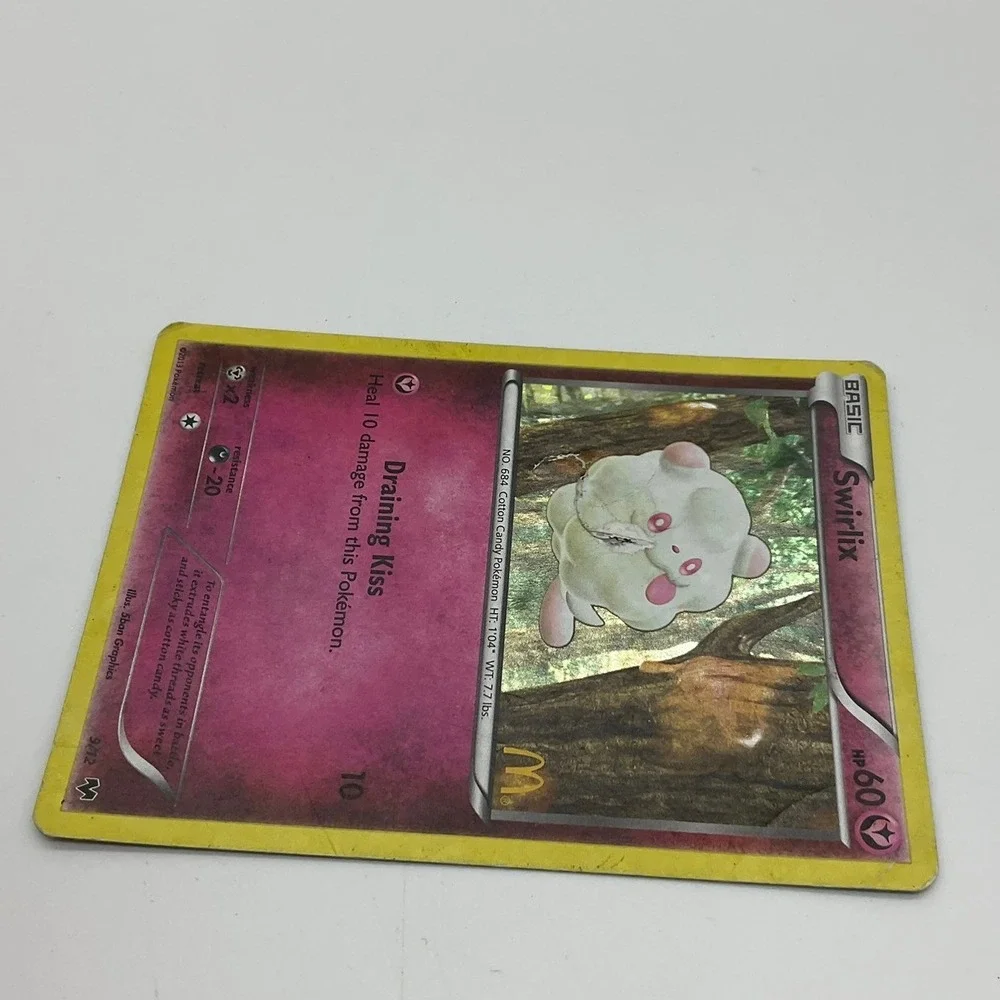Pokemon Swirlix Trading Card Unisex Standard Pink 9/12 Holo McDonald's Promo